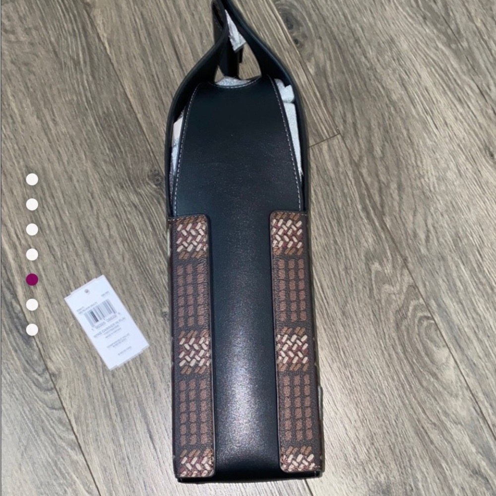 Coach bougie Elegant brushed plaid Wine Bottle Holder carrier NEW unused - Picture 7 of 7